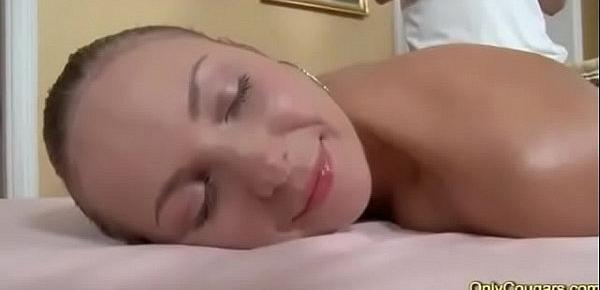  Teen Gets An Erotic Massage Then A Pussy Creampie
